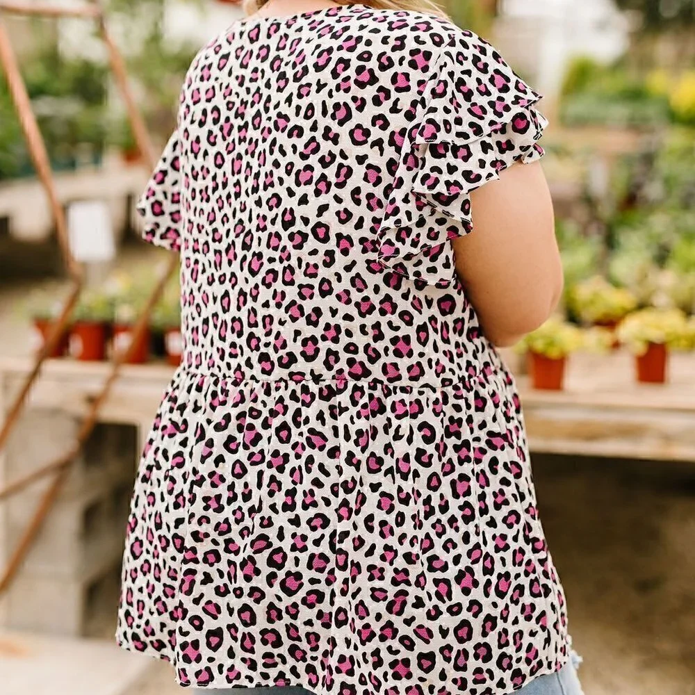 Andree by Unit - Think Pink Spotted Blouse - NWOT - Picture 3 of 3